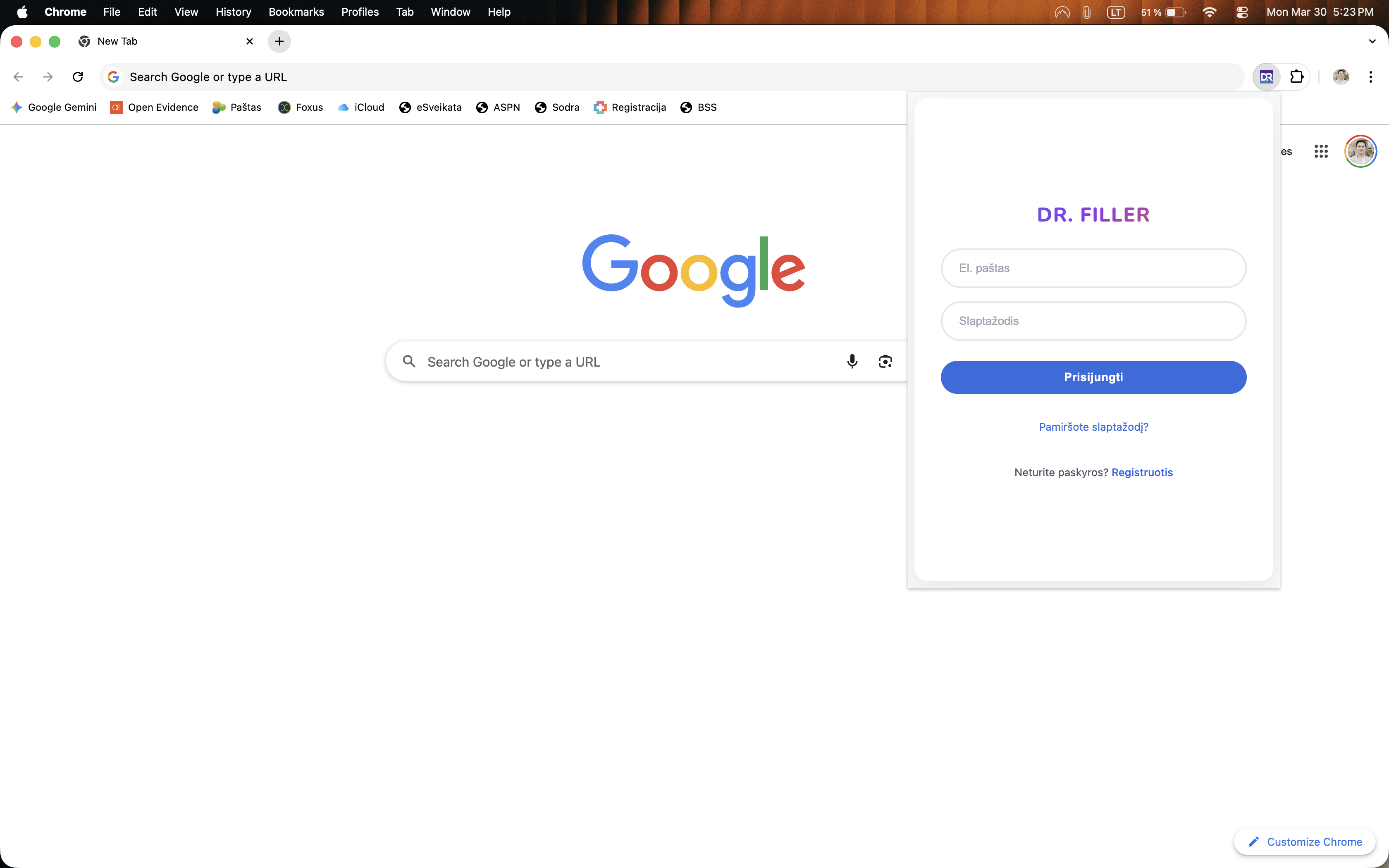 Užsiregistruoti Dr. Filler